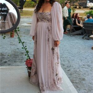 BHLDN Lilac Embroidered Gown, Size 10